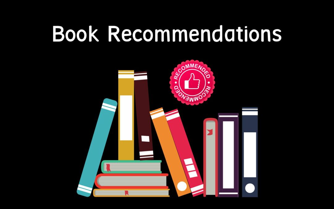 "Book Recommendations" Graphic with books and a "Recommended" seal.